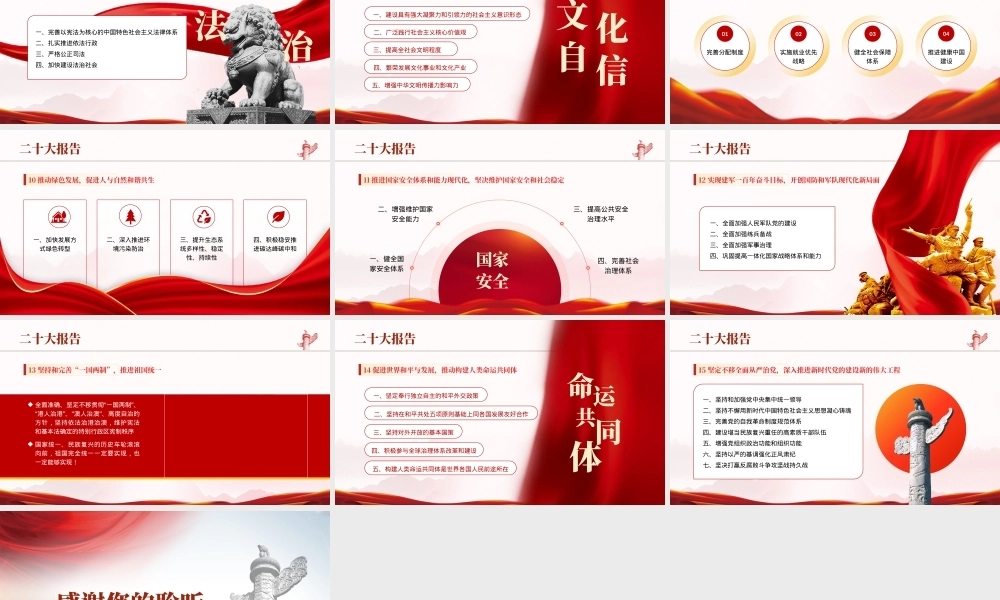 二十大精神内容核心要点解读PPT课件模板