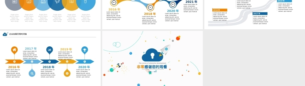 企业发生历程时间轴图表PPTPPT课件模板