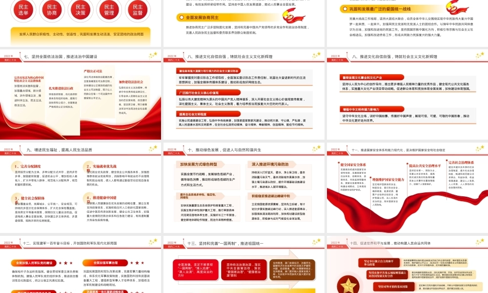 党的二十大报告学习解读（ppt）PPT课件模板