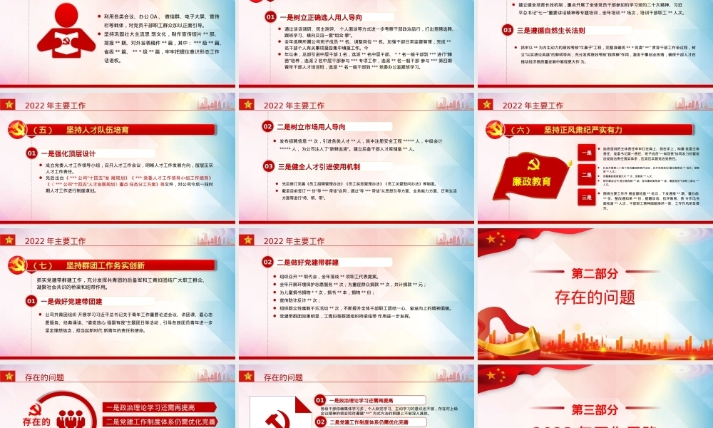 国企2022年基层党建工作总结暨2023年工作思路PPT（20230103）PPT课件模板