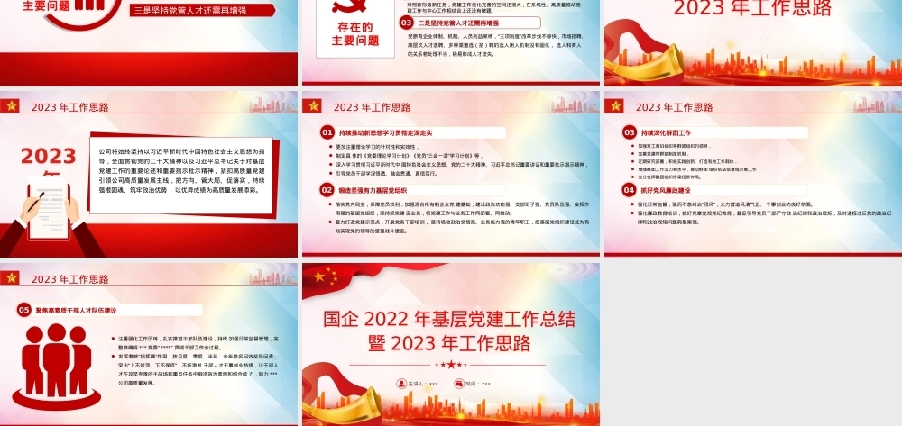 国企2022年基层党建工作总结暨2023年工作思路PPT（20230103）PPT课件模板