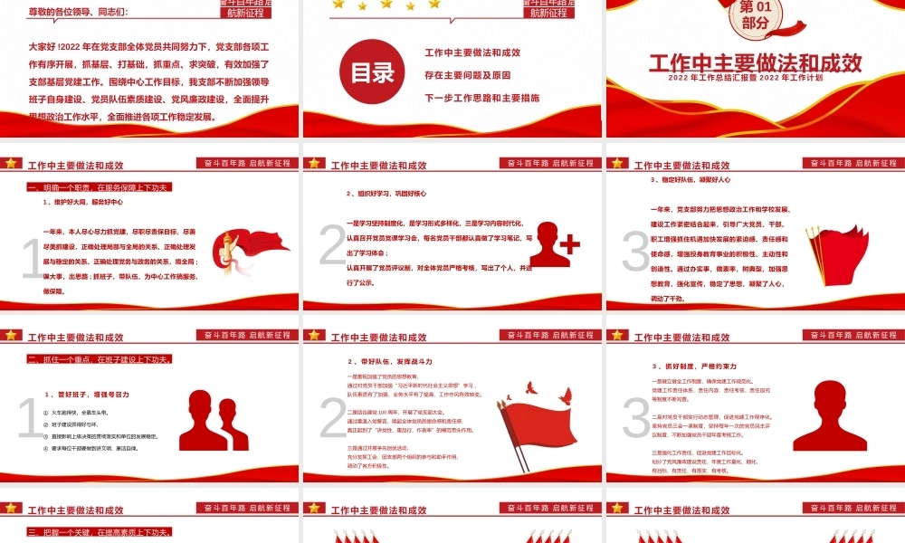 支部书记述职报告PPTPPT课件模板
