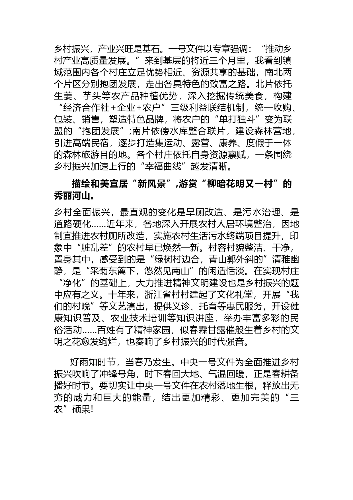 学习贯彻2023年中央一号文件助推乡村振兴打开新局面心得体会_第2页