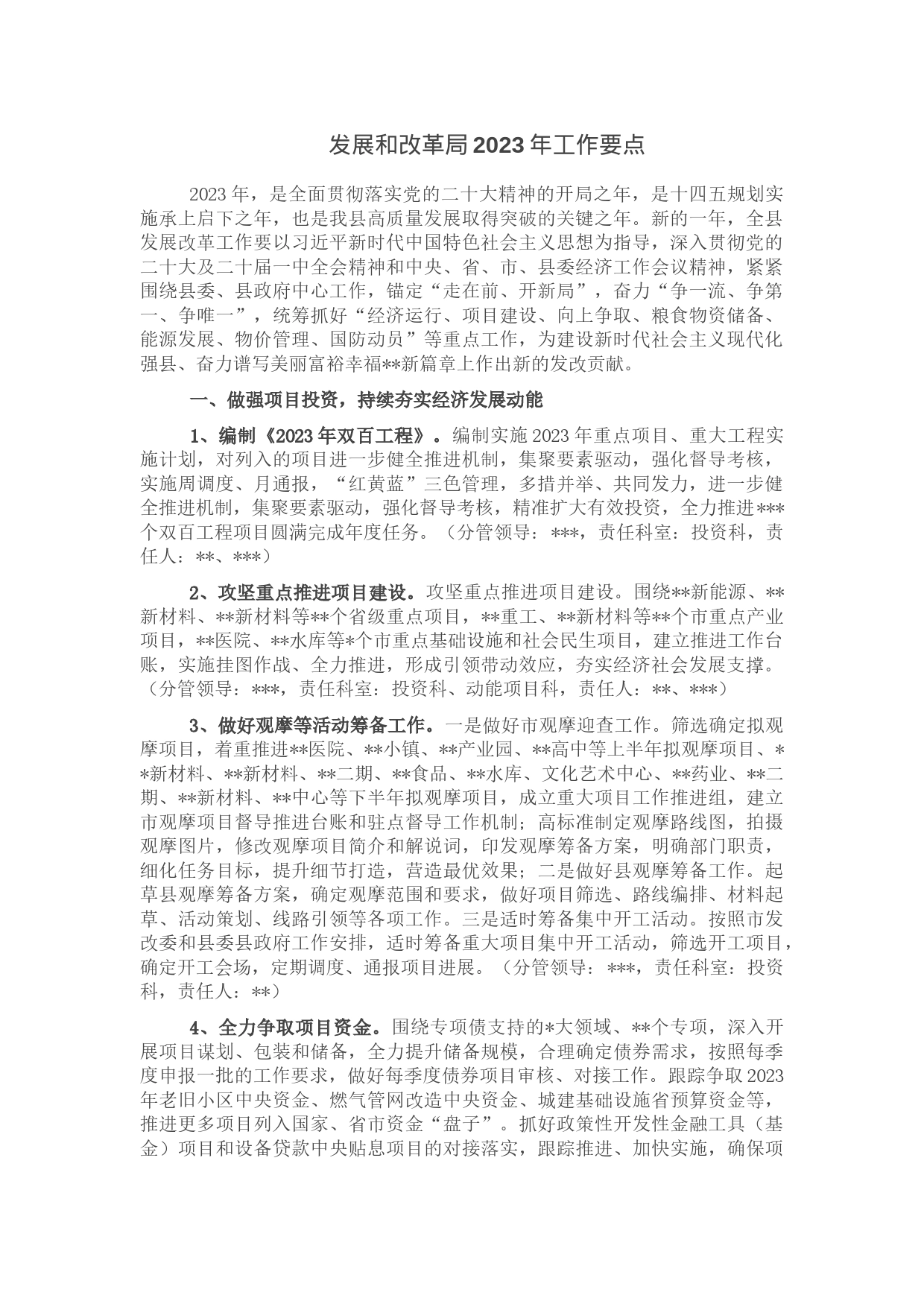 发展和改革局2023年工作要点_第1页