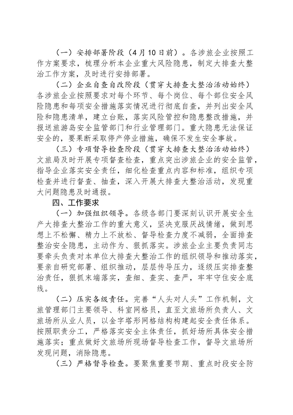 国际旅游岛文化广电和旅游局安全生产大排查大整治工作方案（20230425）_第2页