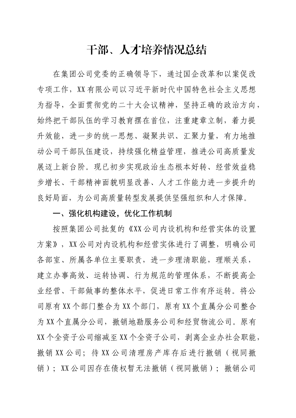 干部人才建设情况总结_第1页