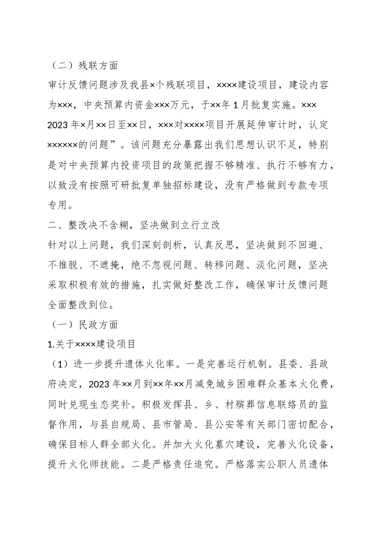 XX副县长在全市项目审计反馈问题整改工作专题会议上的表态发言_第2页