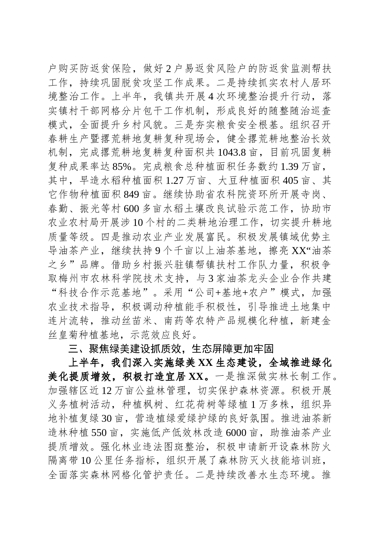 XX镇上半年政府工作报告_第2页