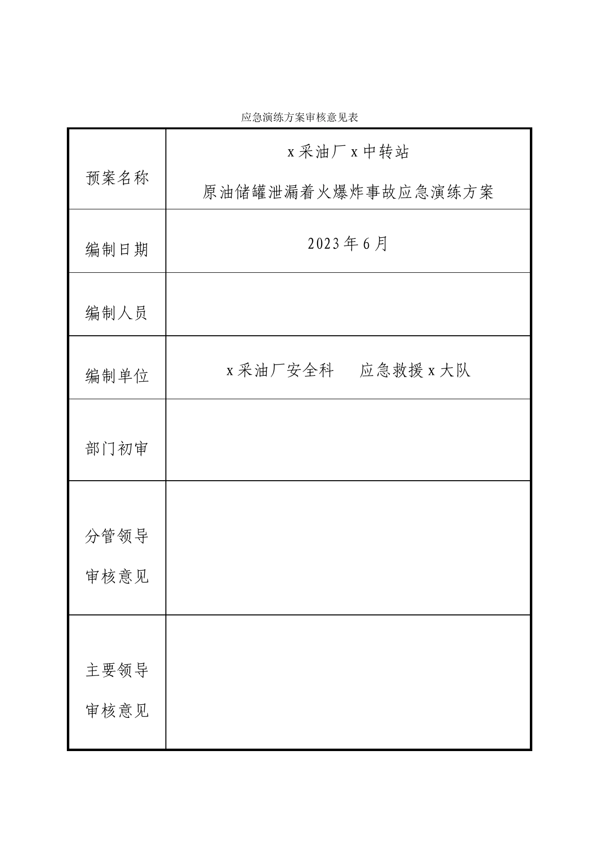 采油厂中转站原油储罐泄漏着火爆炸事故应急演练和处置方案（石油公司）_第2页