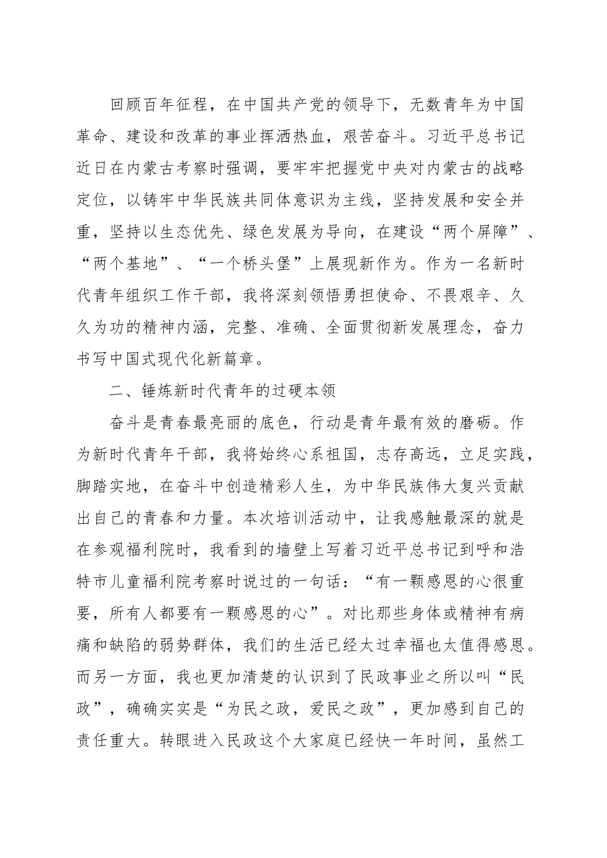 交流发言：锤炼过硬本领 擦亮奋斗底色 用实际行动书写民政事业青春答卷_第2页