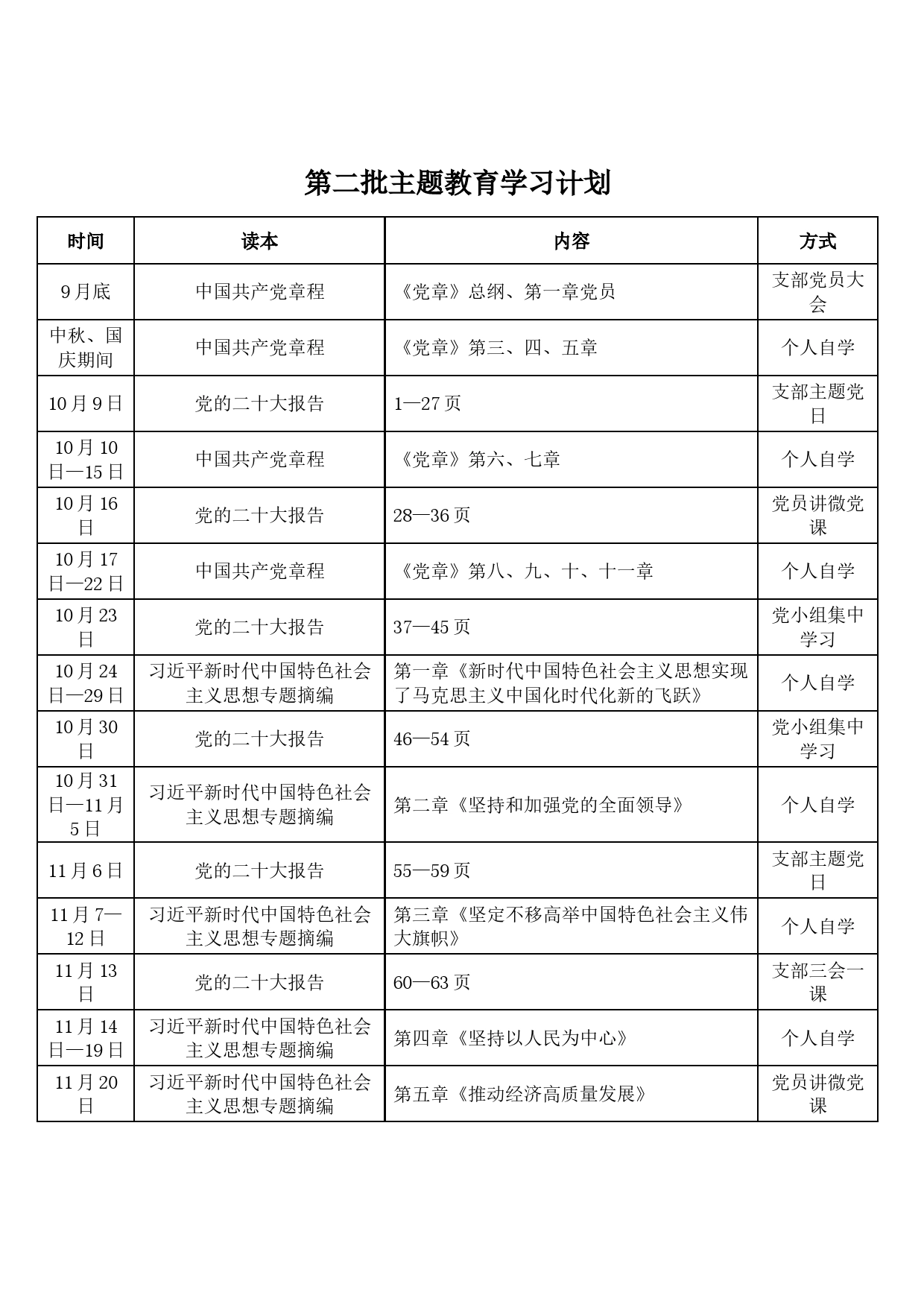 第二批主题教育学习计划_第1页