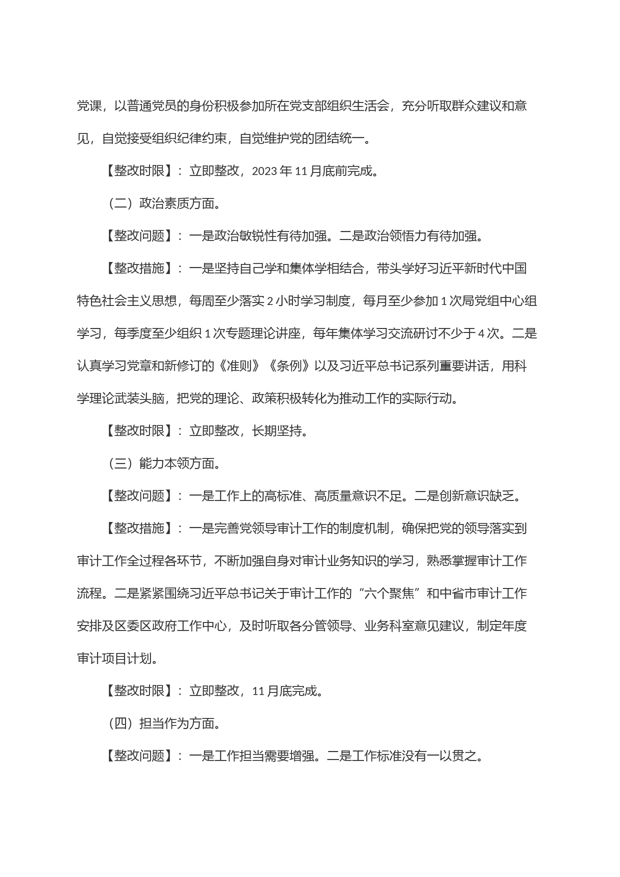 区县审计局党组书记主题教育民主生活会整改方案_第2页