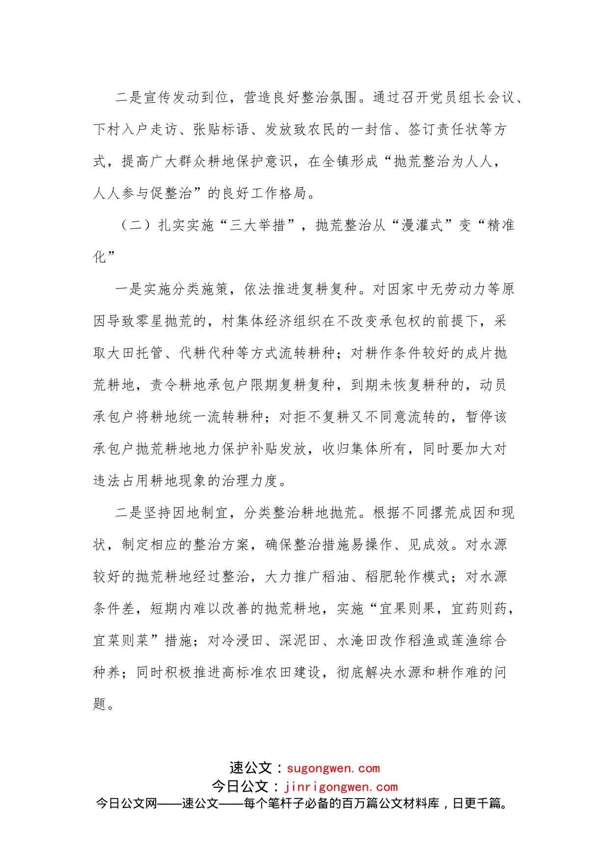 镇党委书记在全市耕地抛荒整治工作会议上的发言_第2页