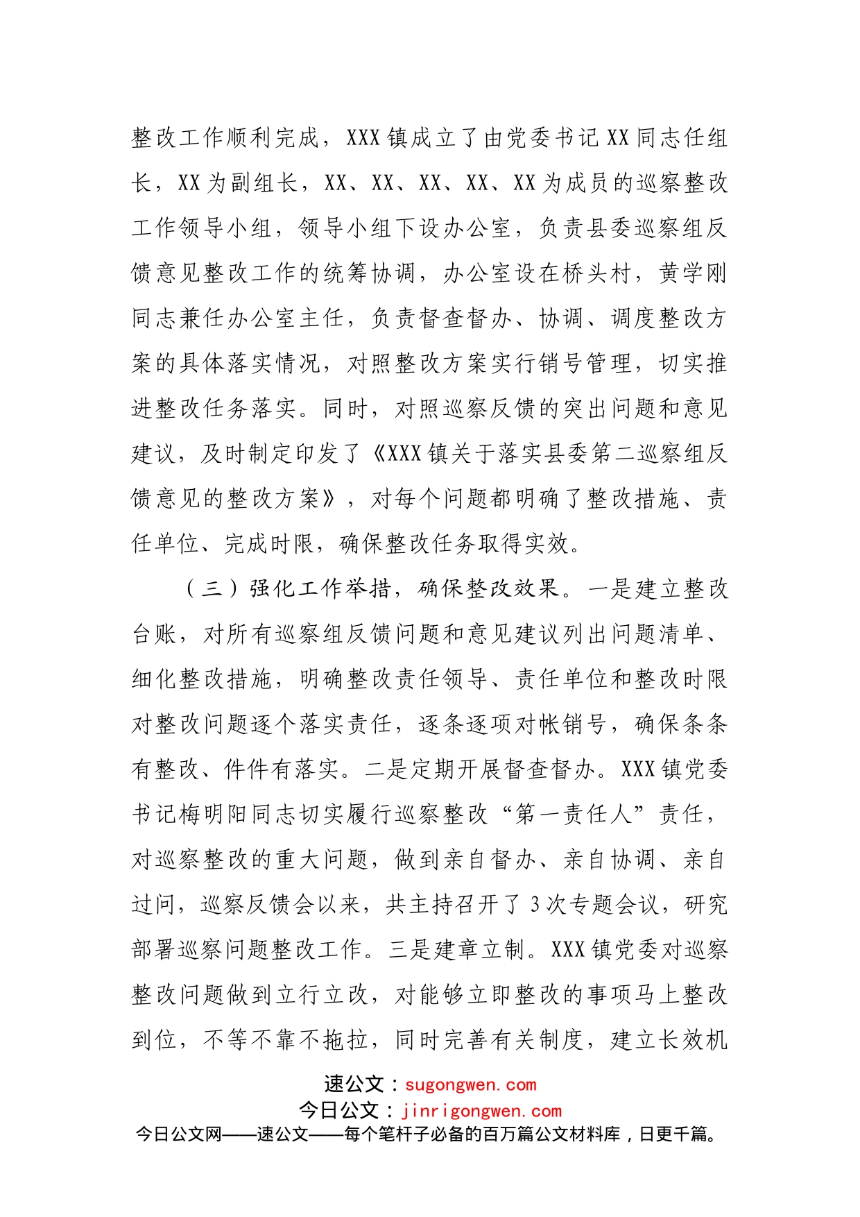 镇关于巡察整改进展情况的报告_第2页