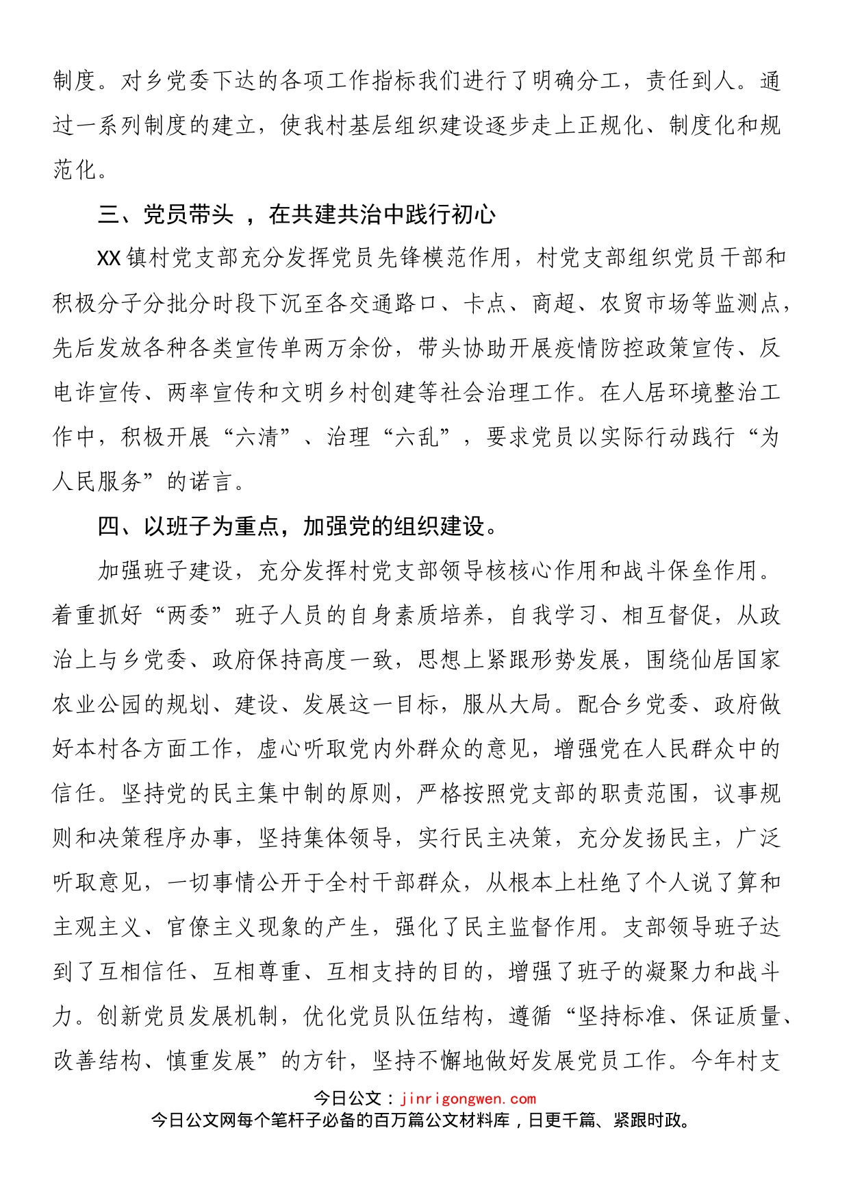镇村党支部2022年度述职报告_第2页