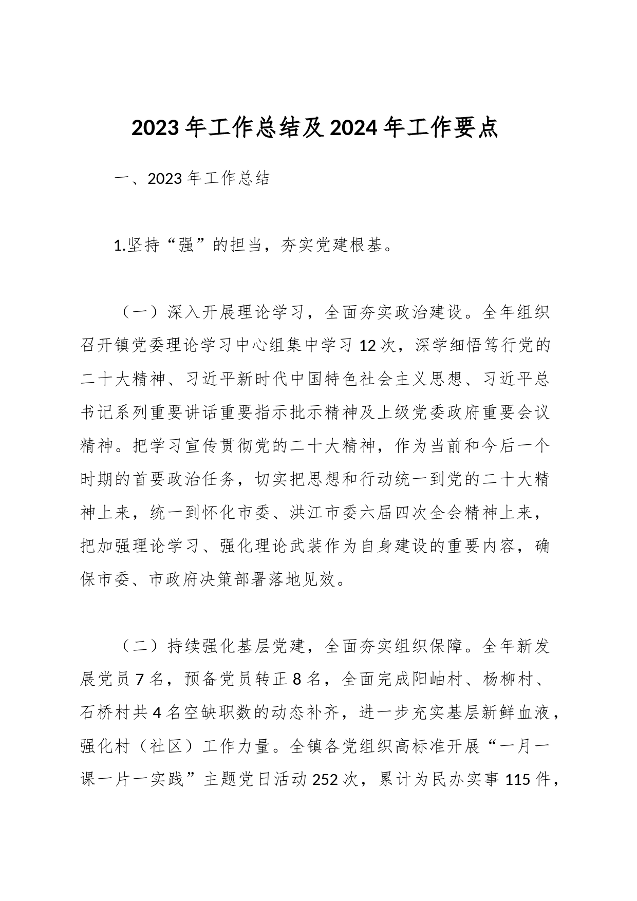2023年工作总结及2024年工作要点_第1页