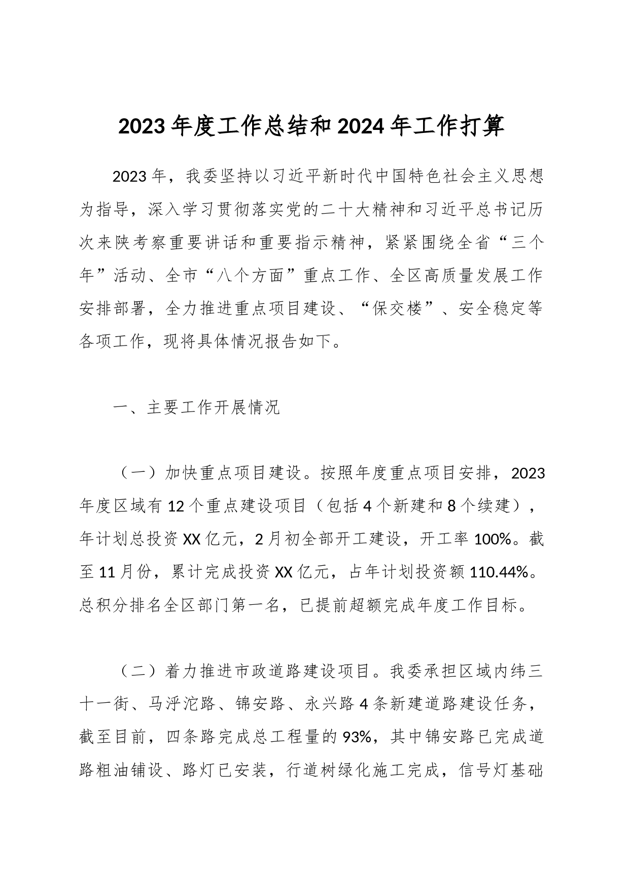 2023年度工作总结和2024年工作打算_第1页