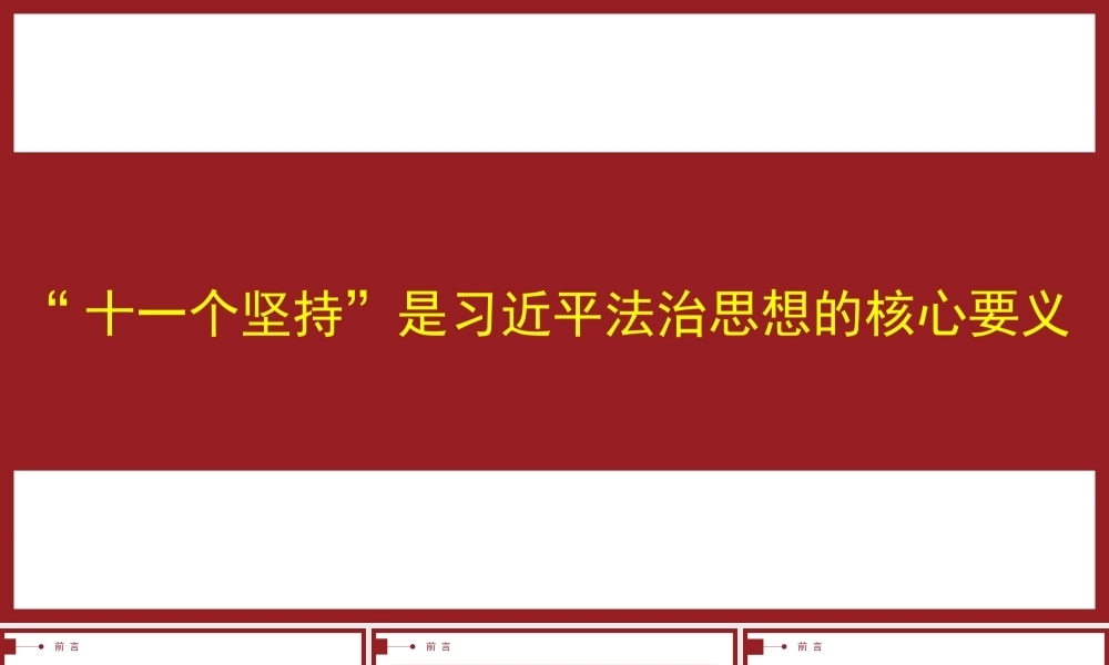 “十一个坚持”是习近平法治思想的核心要义（ppt）