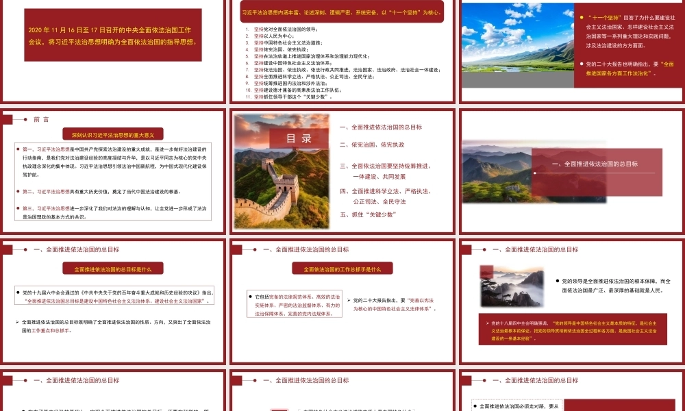 “十一个坚持”是习近平法治思想的核心要义（ppt）