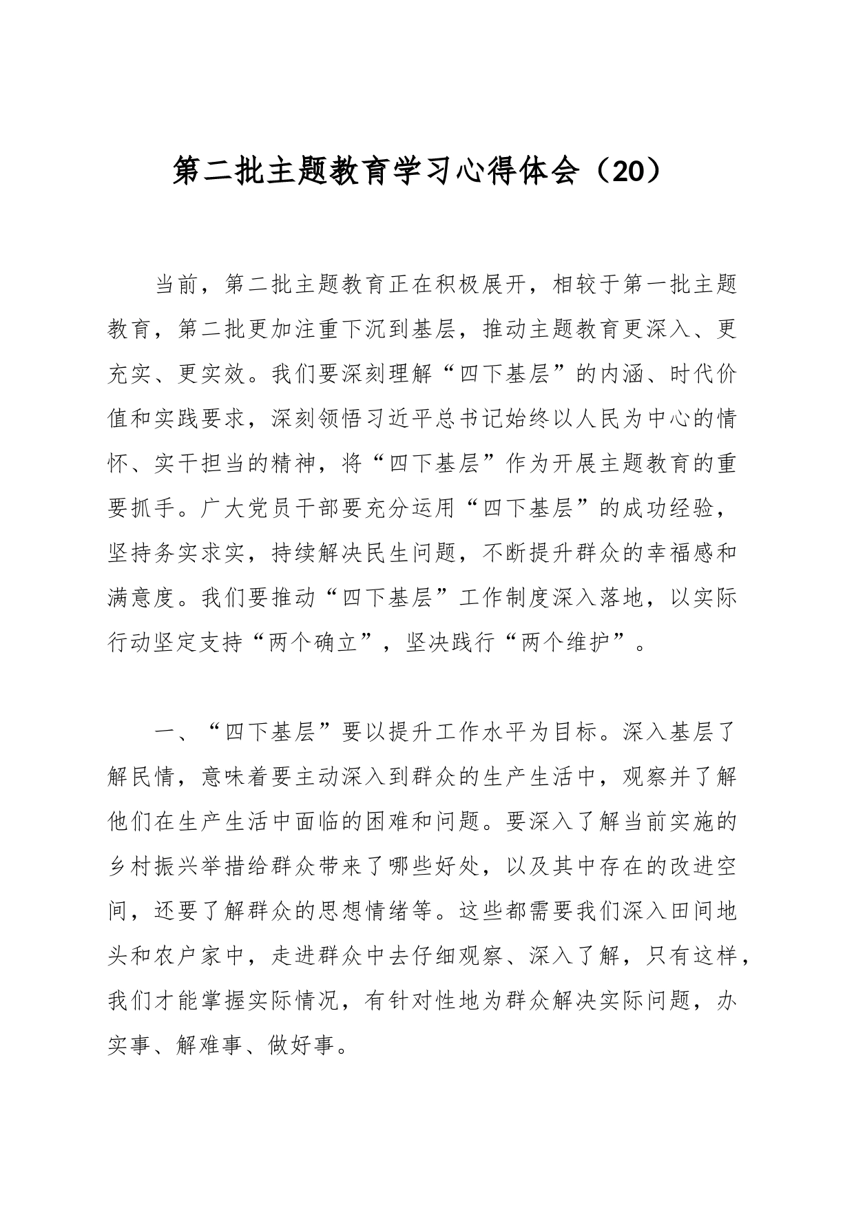 第二批主题教育学习心得体会（20）_第1页