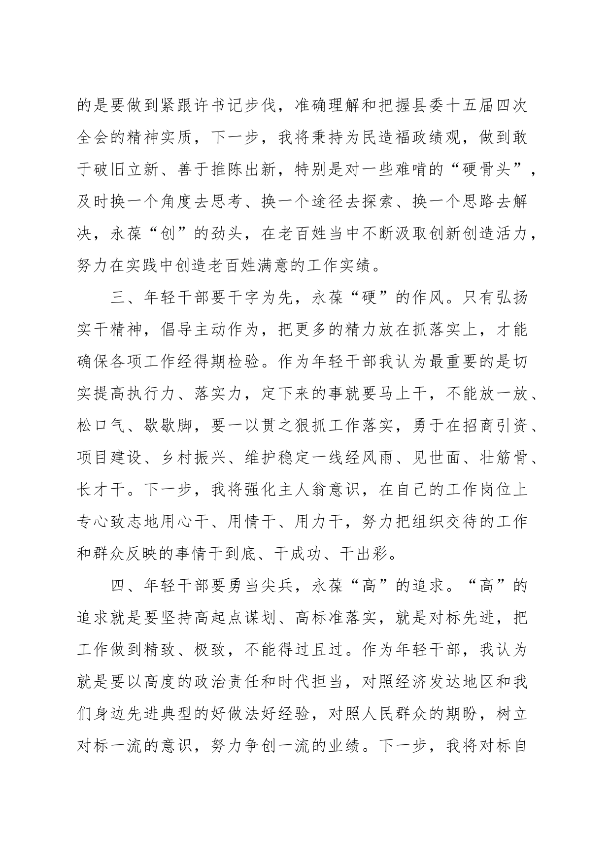 （7篇）县年轻干部座谈会发言摘编_第2页
