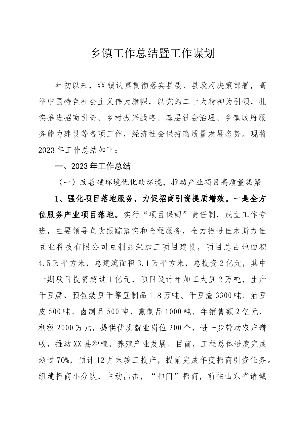 乡镇街道工作总结暨工作谋划_第1页