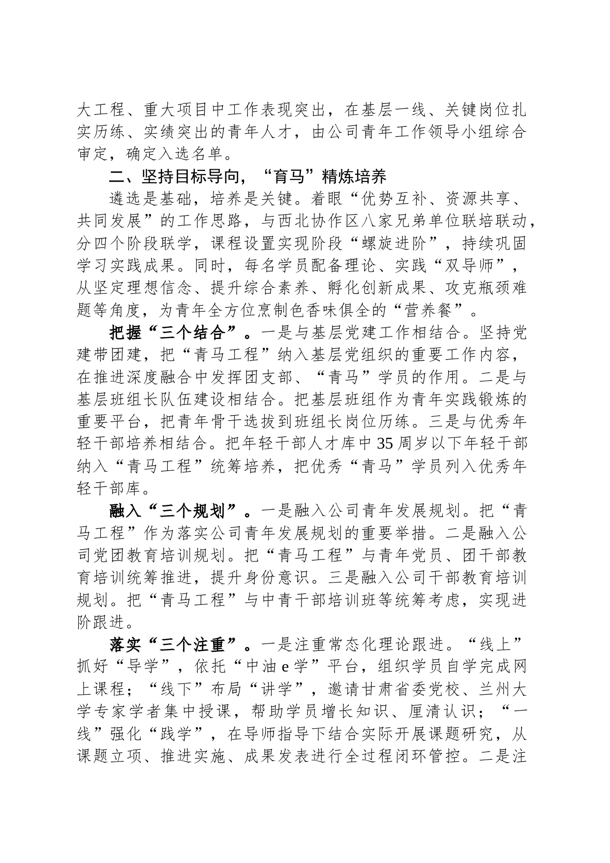 公司党委书记在集团“青马工程”推进表彰大会上的发言_第2页