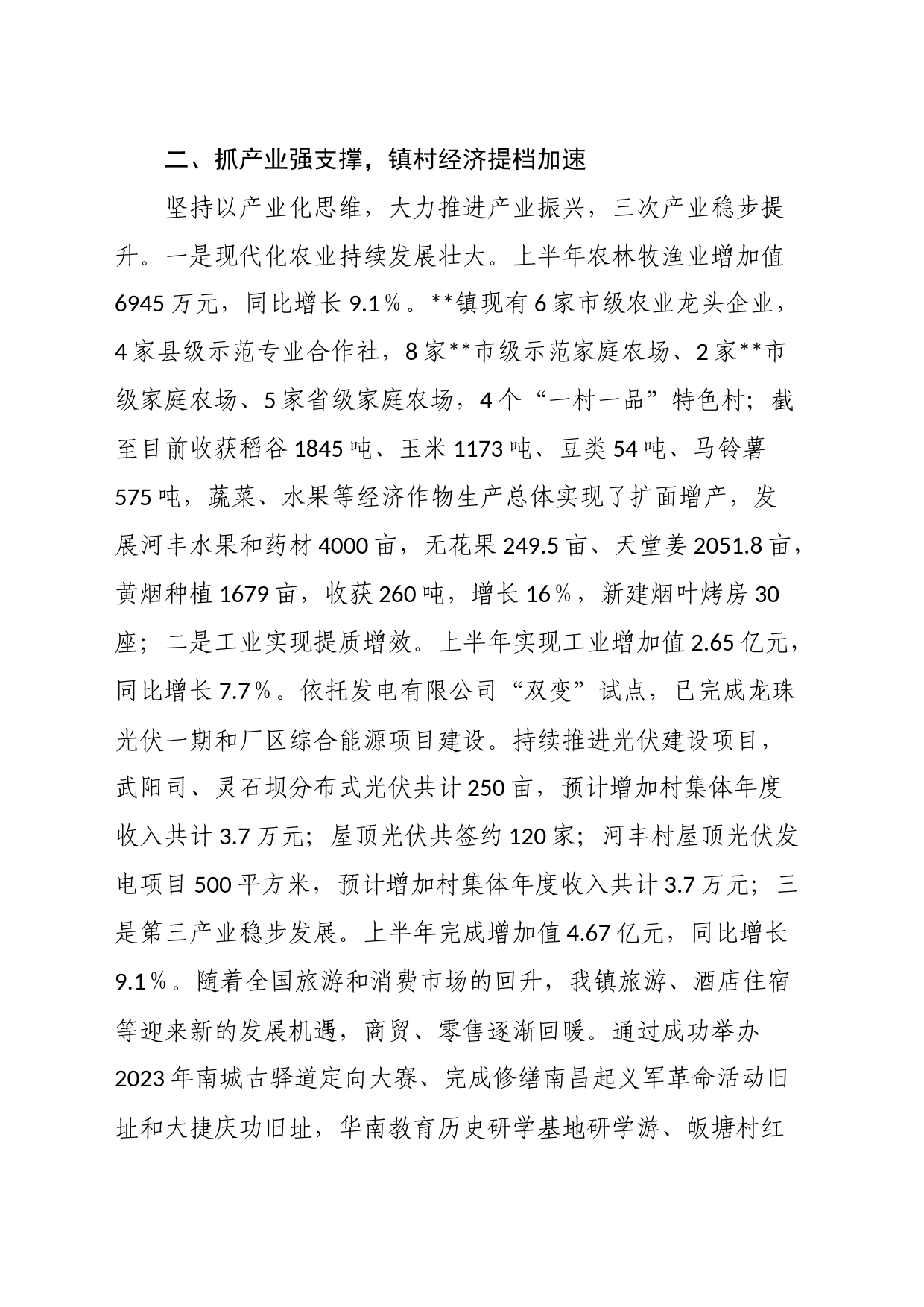 发展镇村经济工作专题报告_第2页