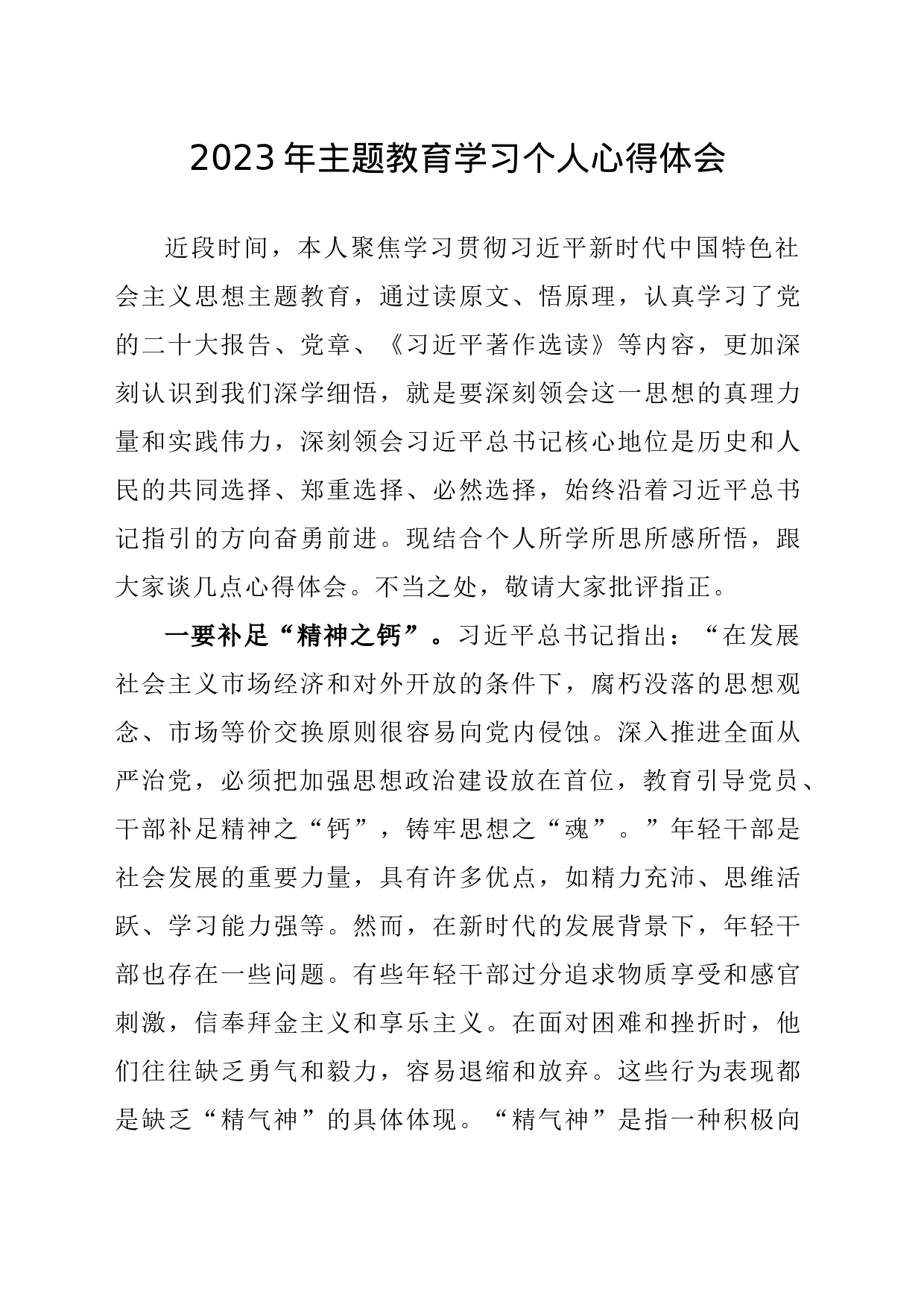 2023年主题教育学习个人心得体会01_第1页