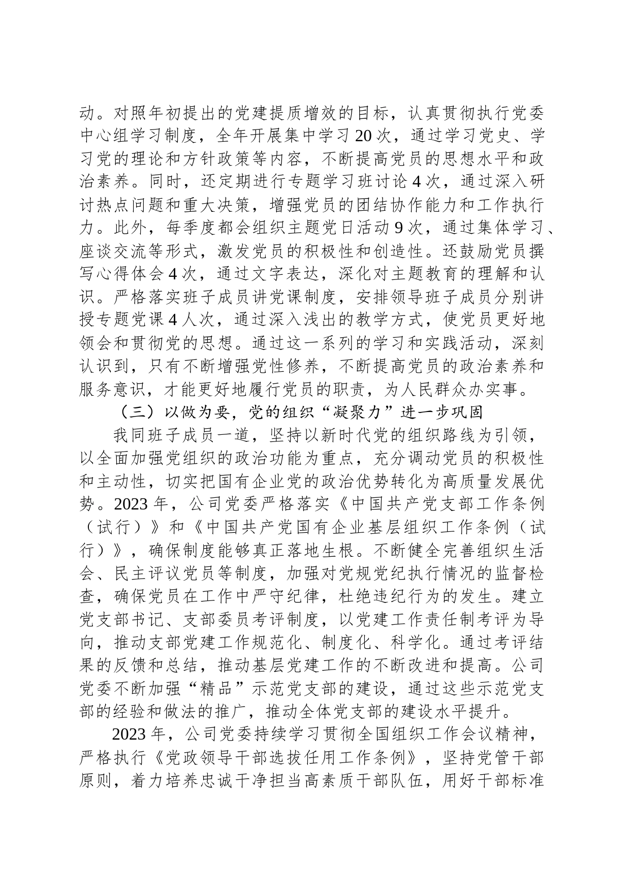 2023年公司党委书记抓党建述职报告_第2页