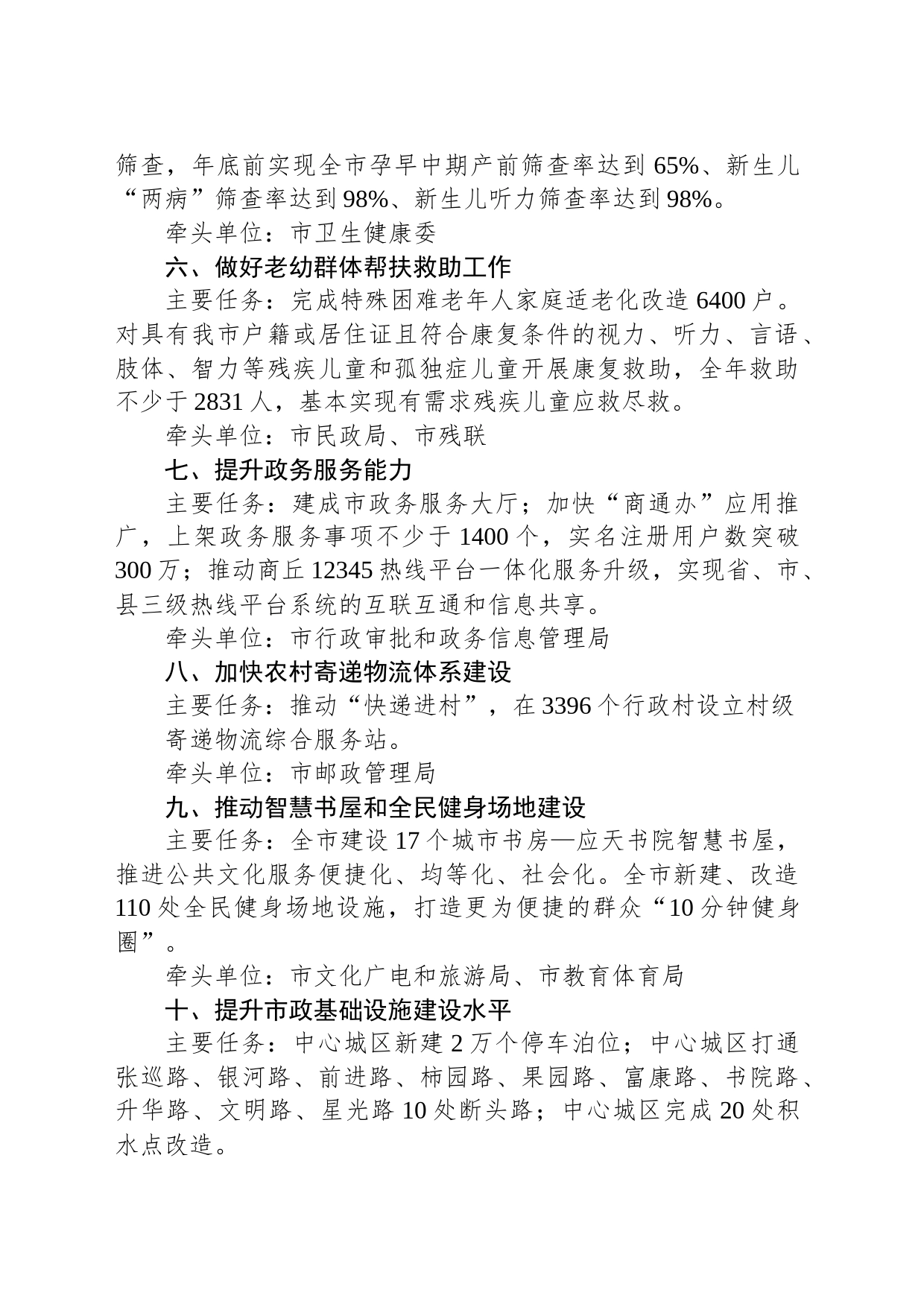 2023年商丘市重点民生实事工作方案_第2页
