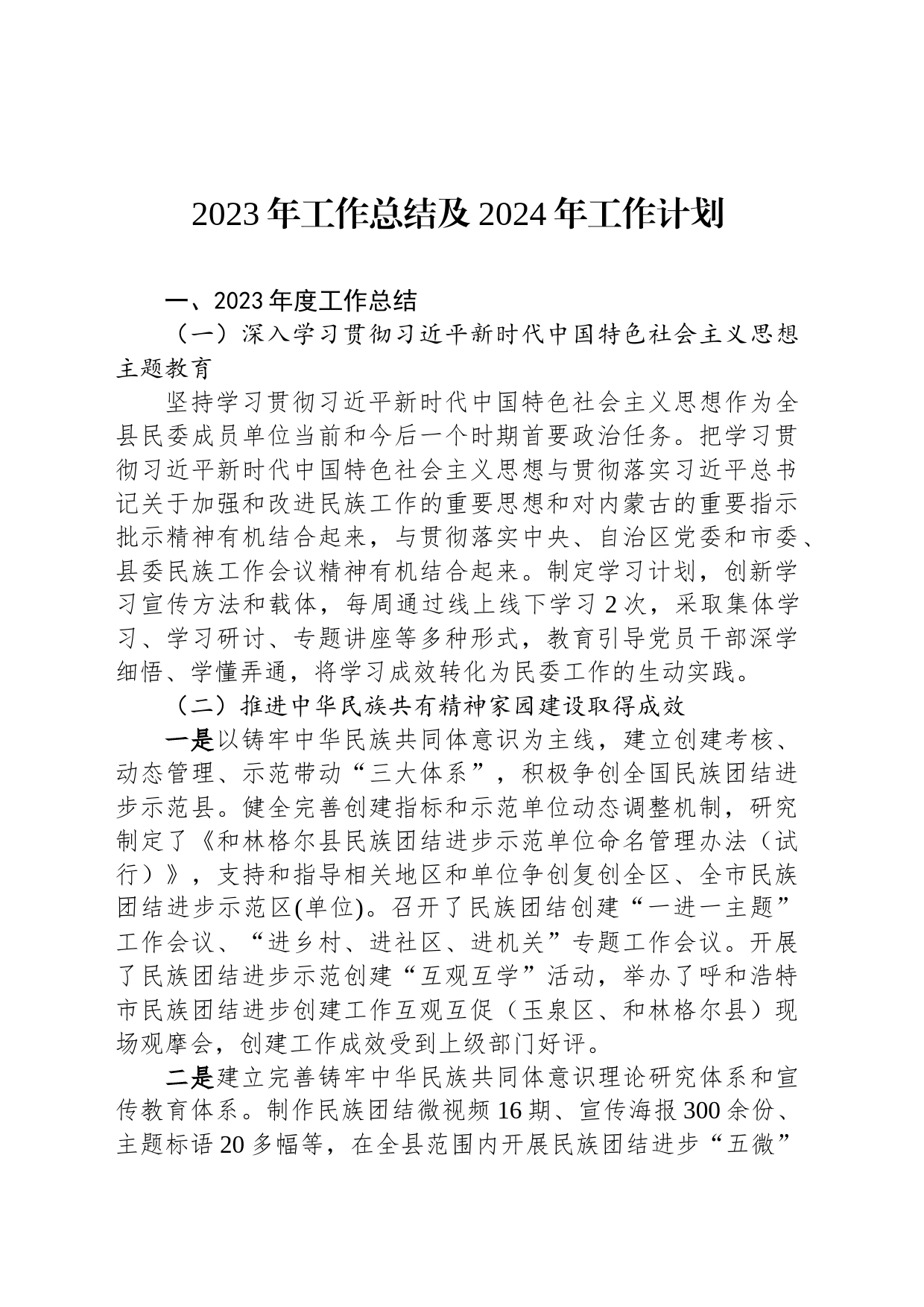 2023年工作总结及2024年工作计划汇编（5篇）_第2页