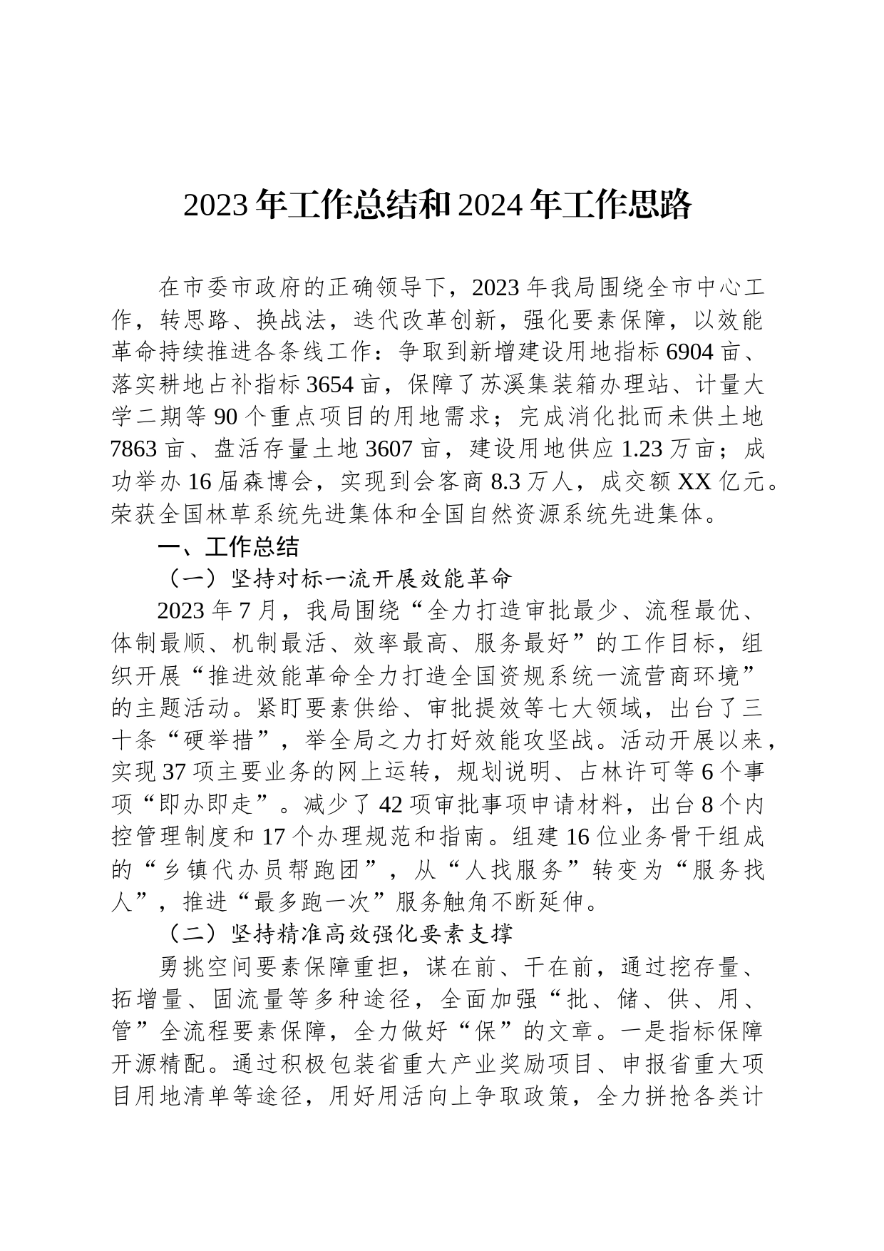 2023年工作总结和2024年工作思路（20240108）_第1页