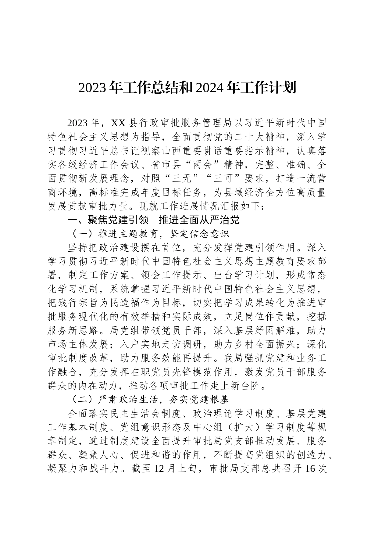 2023年工作总结和2024年工作计划(20240109)_第1页
