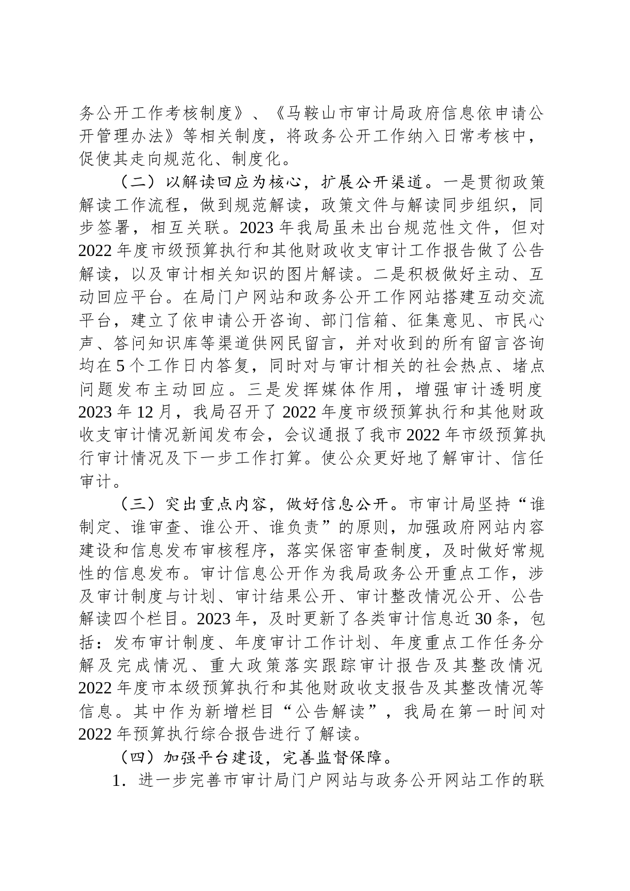 2023年市审计局政务公开工作总结(20231218）_第2页