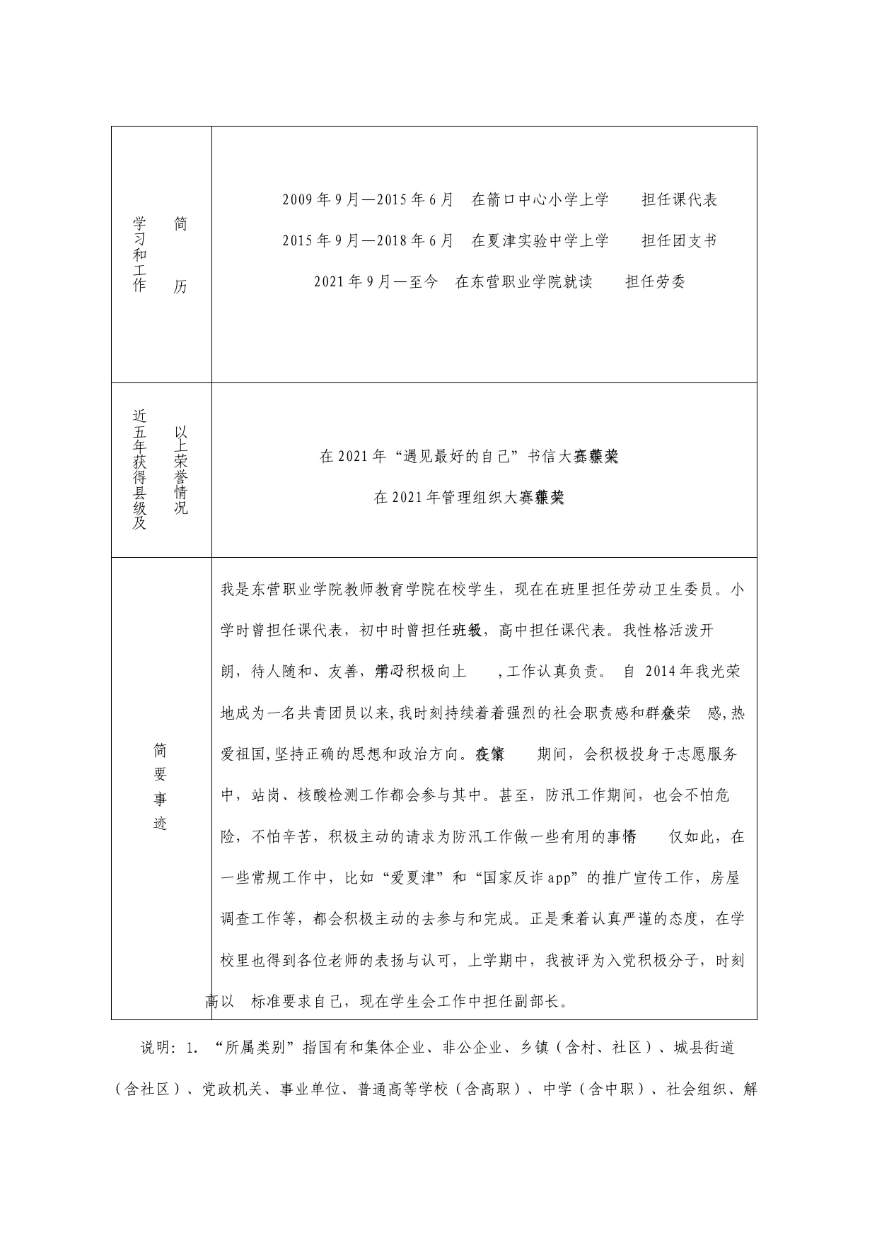 优秀共青团员申报材料_第2页