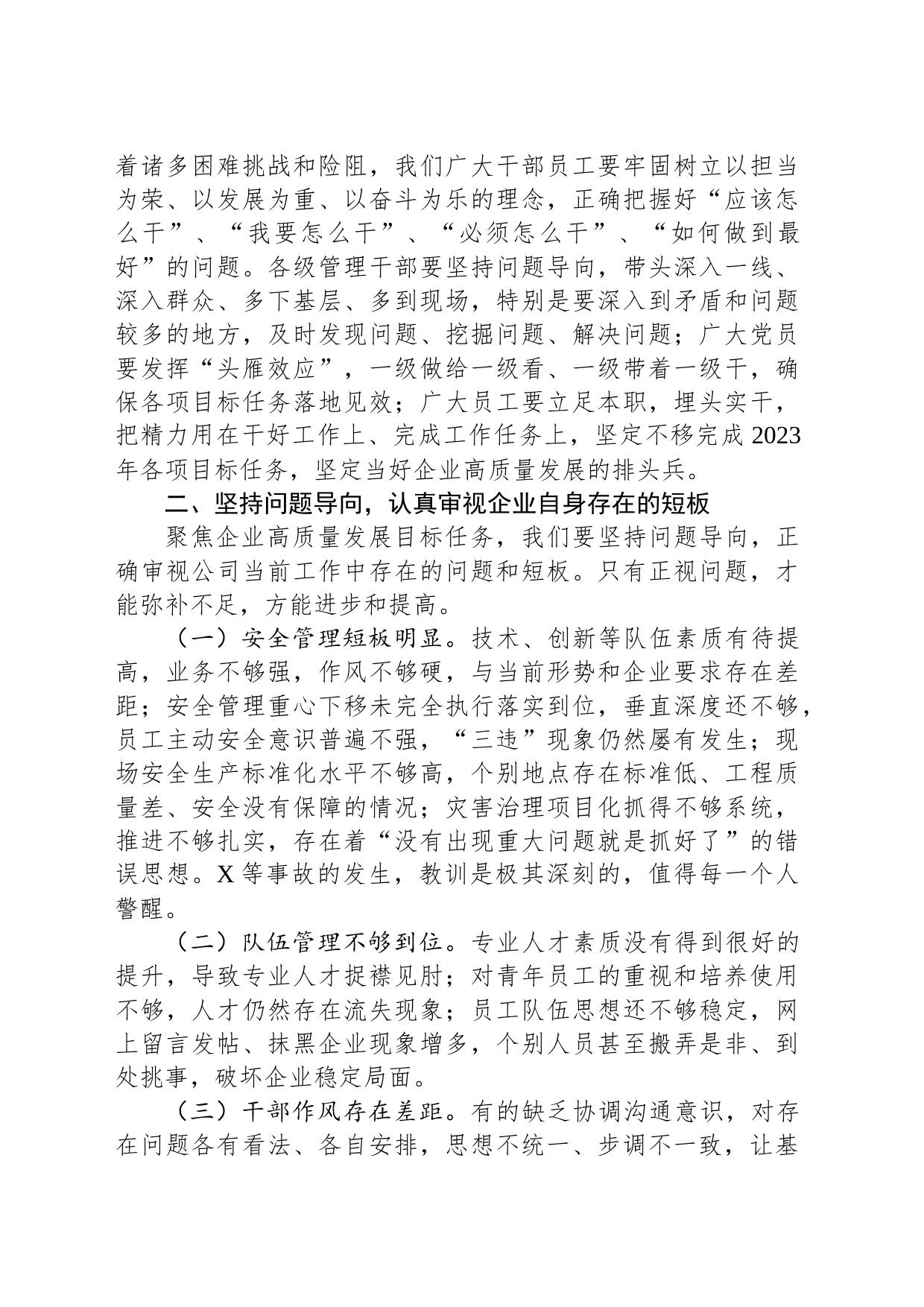 2023年度公司务虚会发言材料_第2页