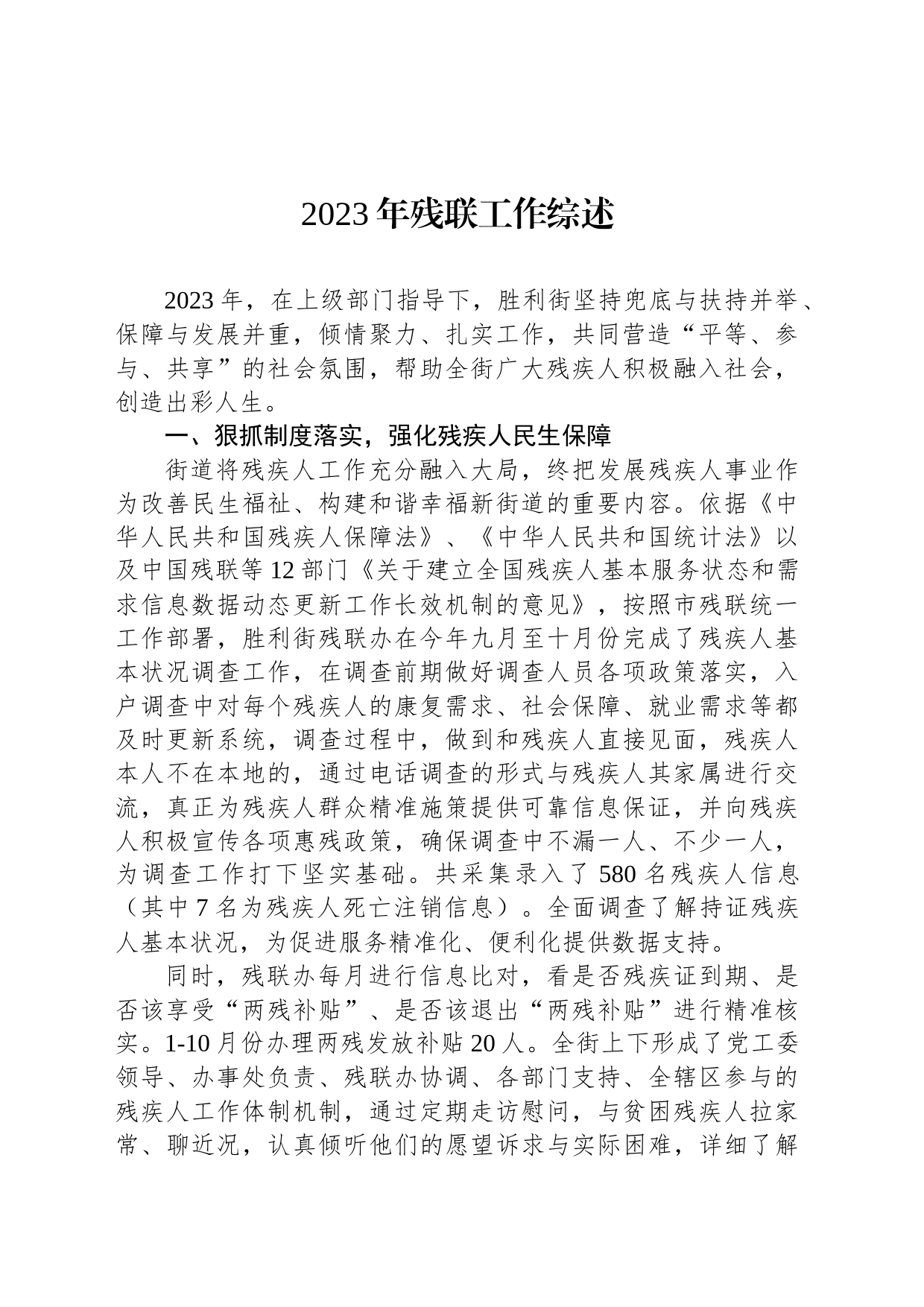 2023年残联工作综述_第1页