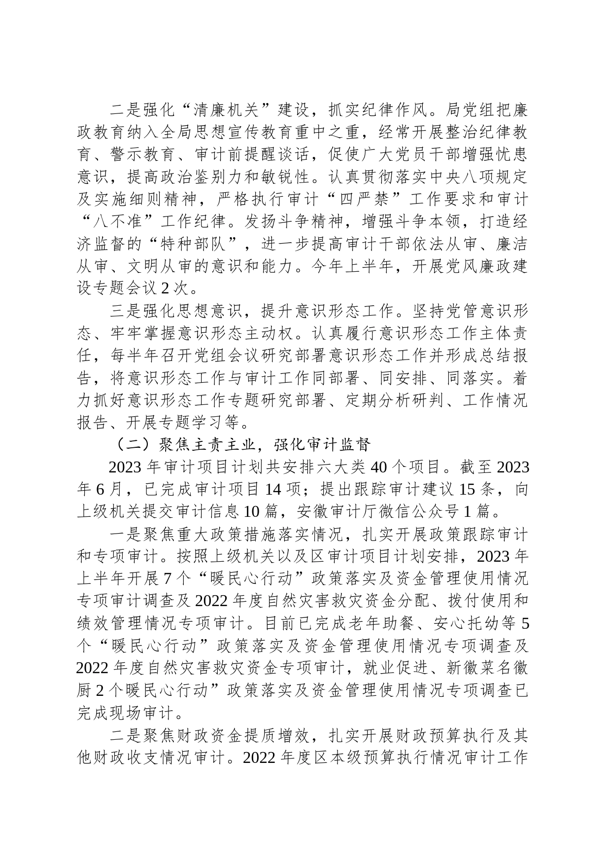 区审计局2023年上半年工作总结和下半年工作安排_第2页