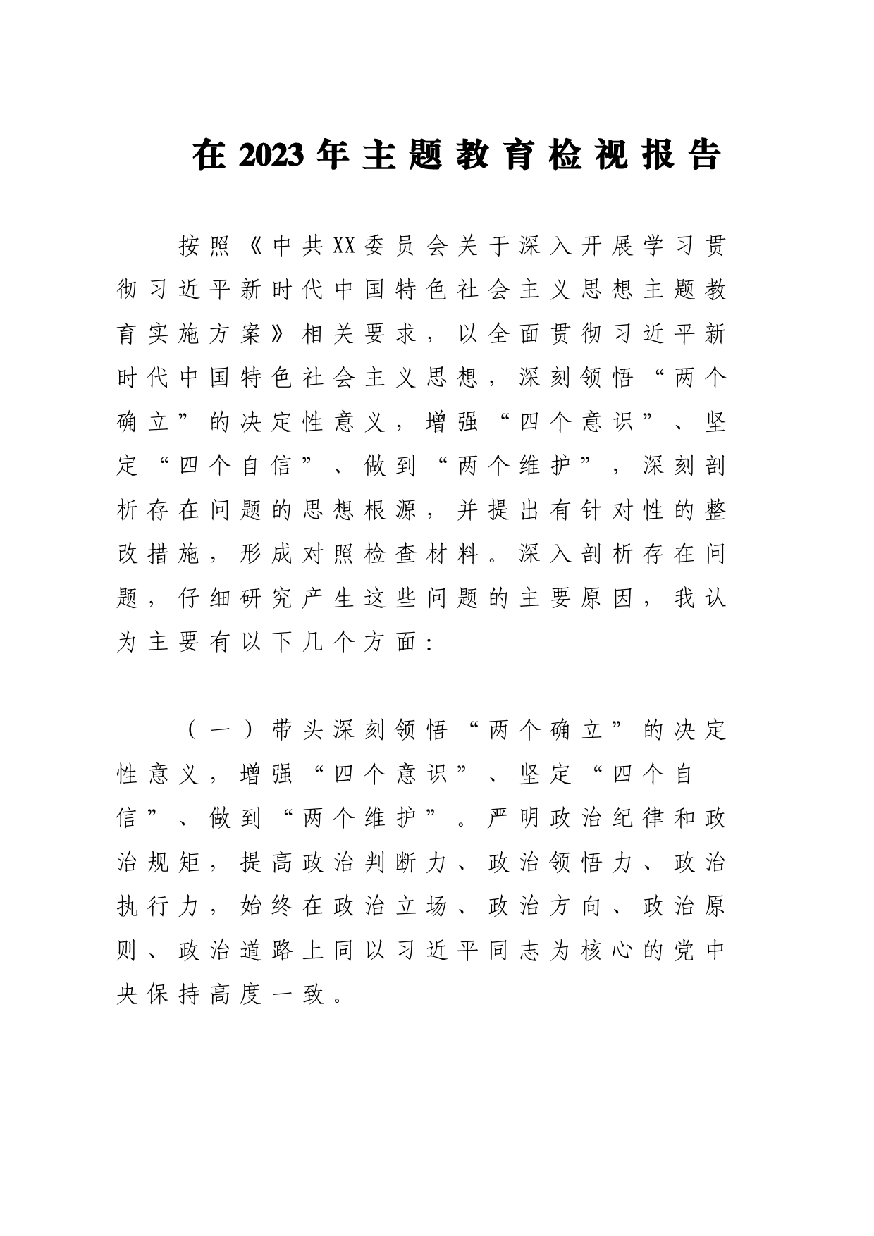 在2023年主题教育检视报告_第1页