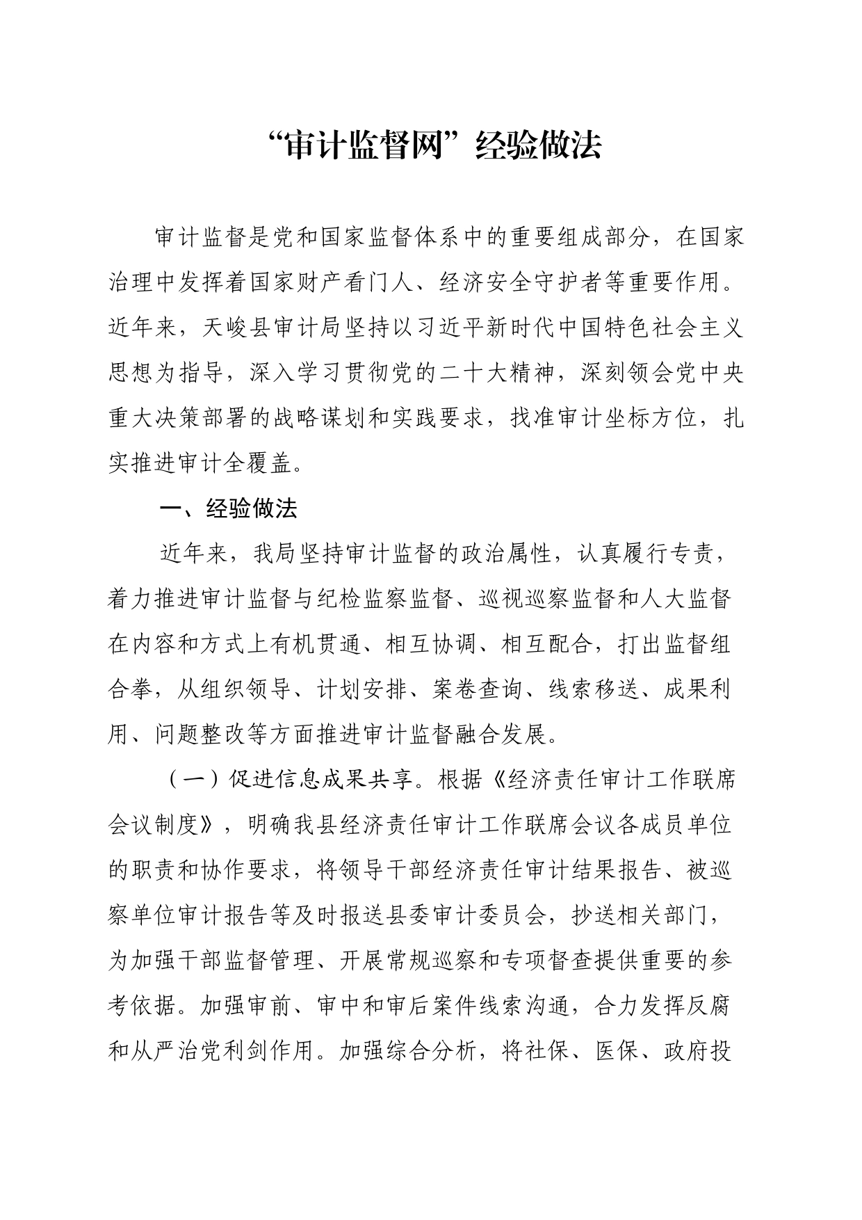 “审计监督网”经验做法_第1页