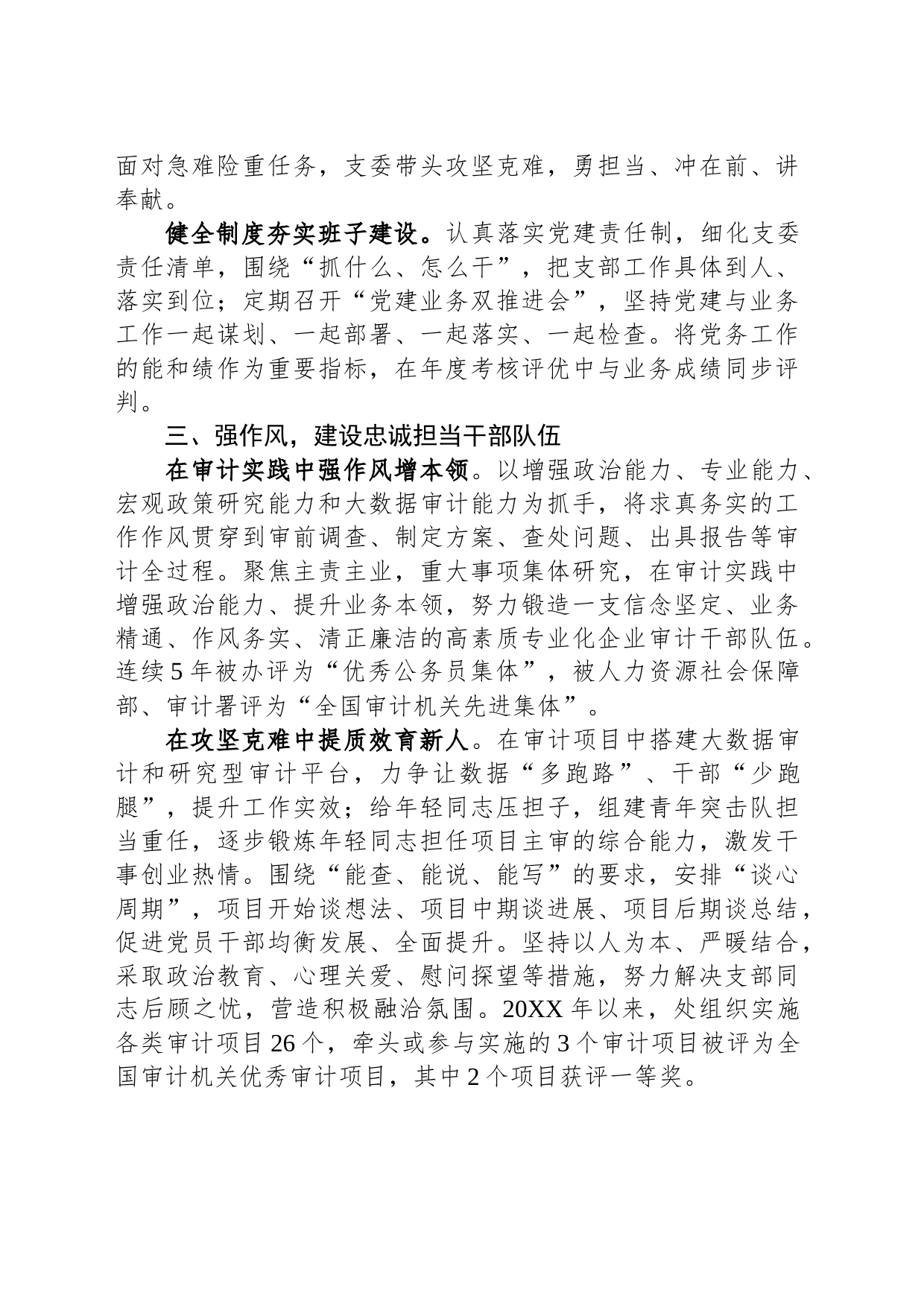 审计系统党支部先进基层党组织事迹材料_第2页