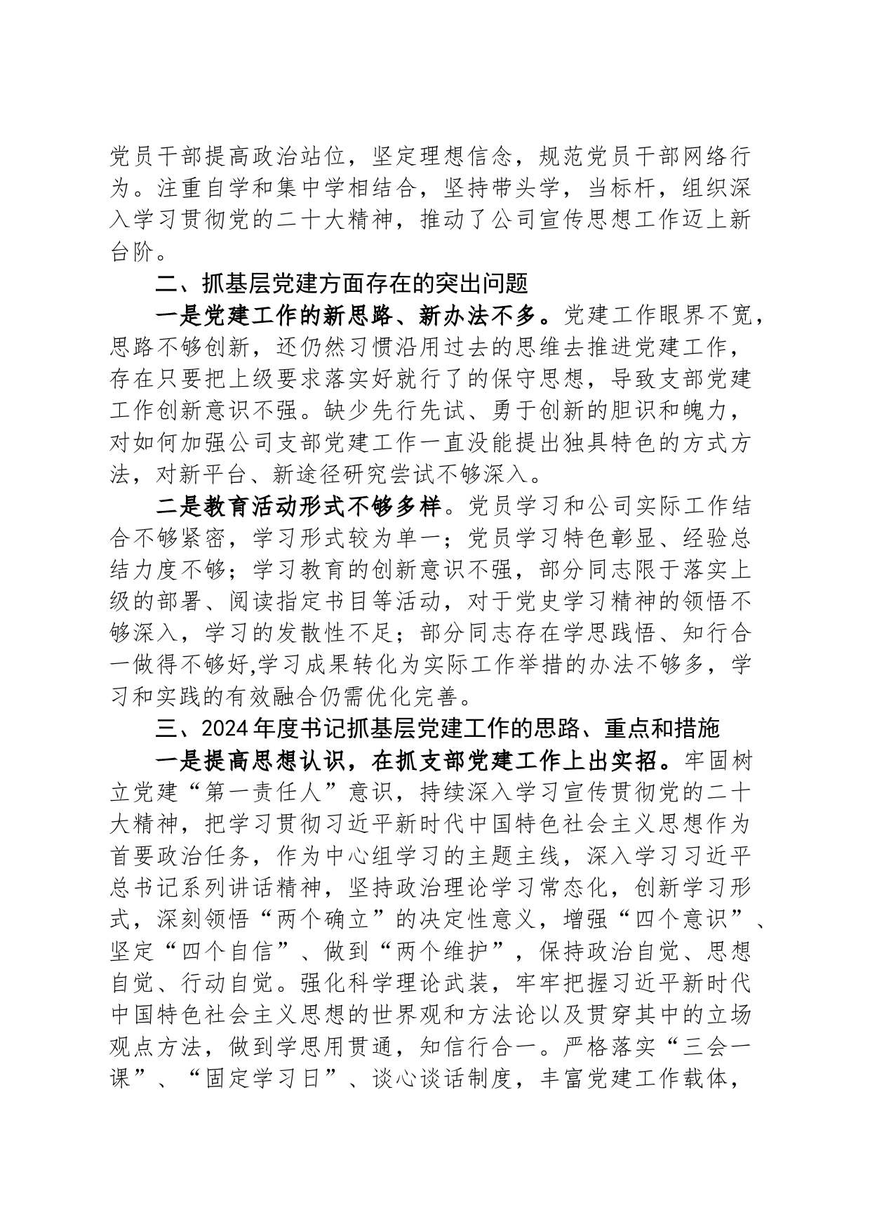 区城投公司党支部书记抓基层党建工作述职报告_第2页