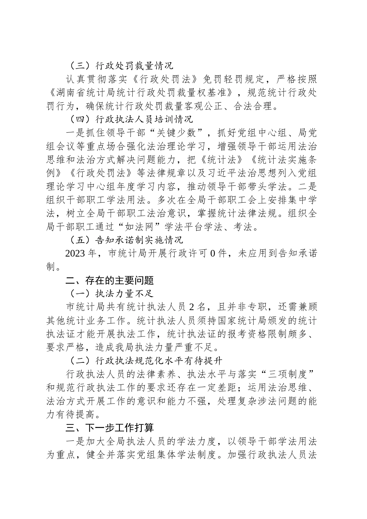市统计局2023年行政执法工作总结（20240111）_第2页