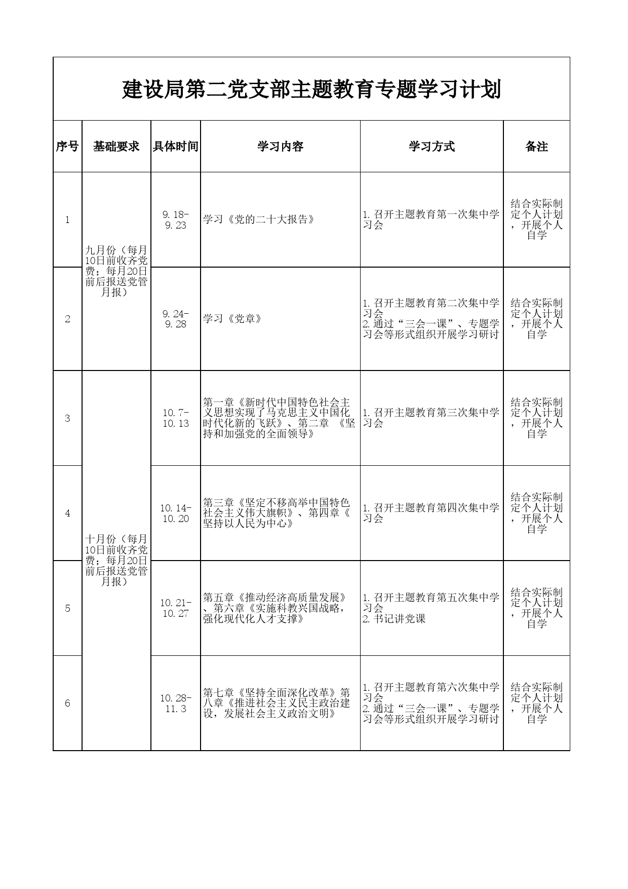二支部主题教育专题学习计划_第1页