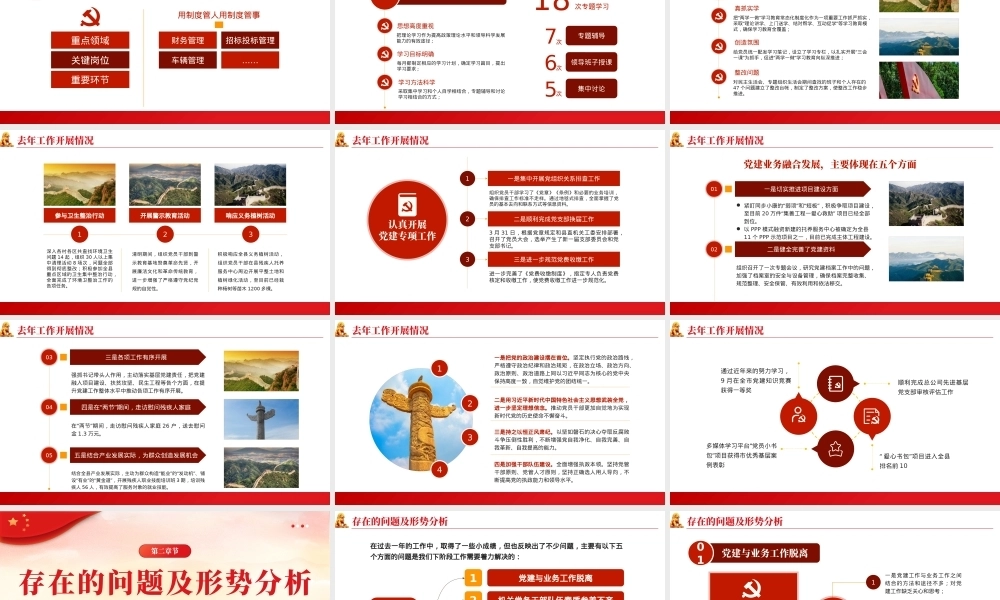 党建基层机关党支部党建工作总结PPT（20240110）
