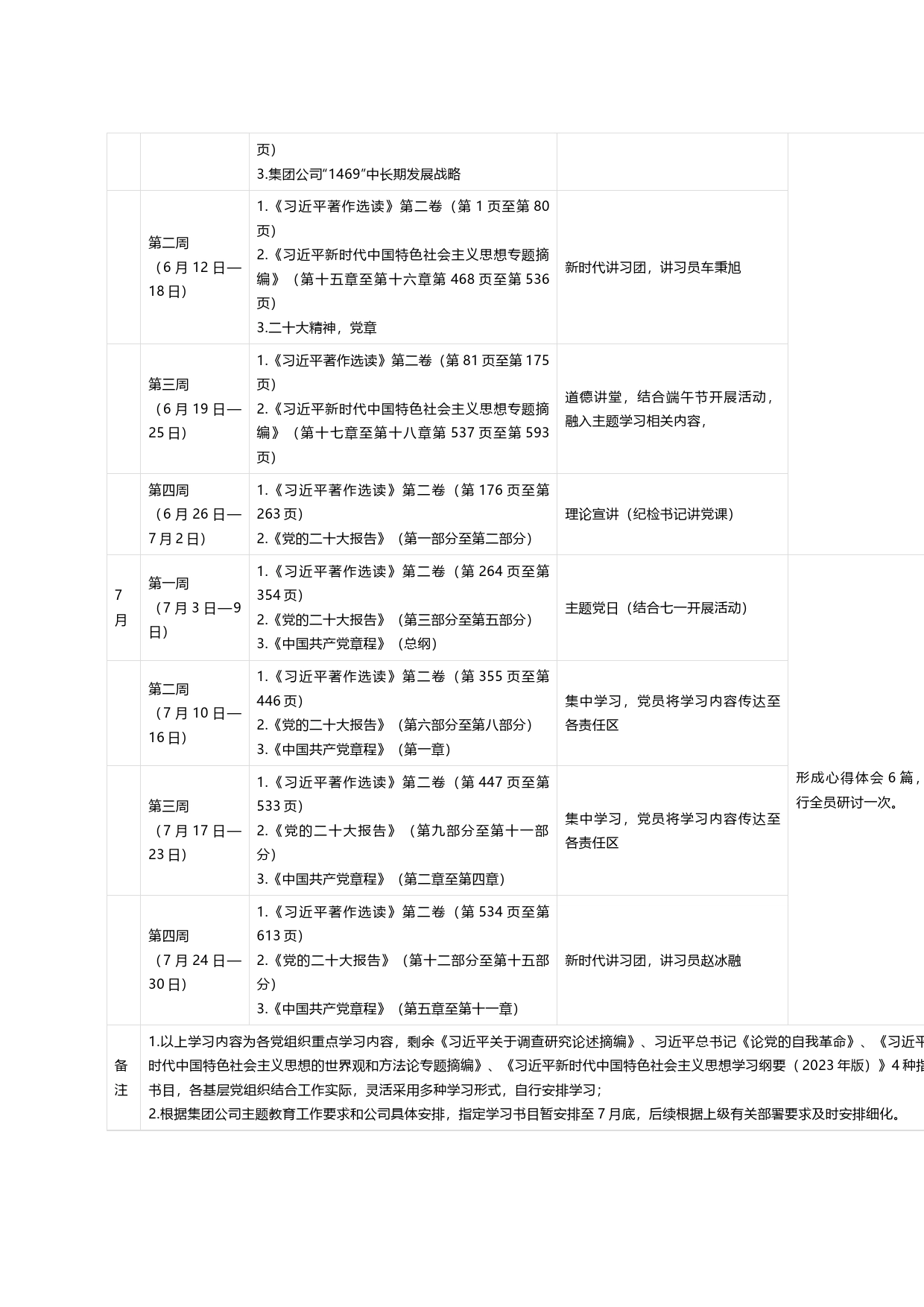 学习贯彻主题教育学习计划安排表_第2页