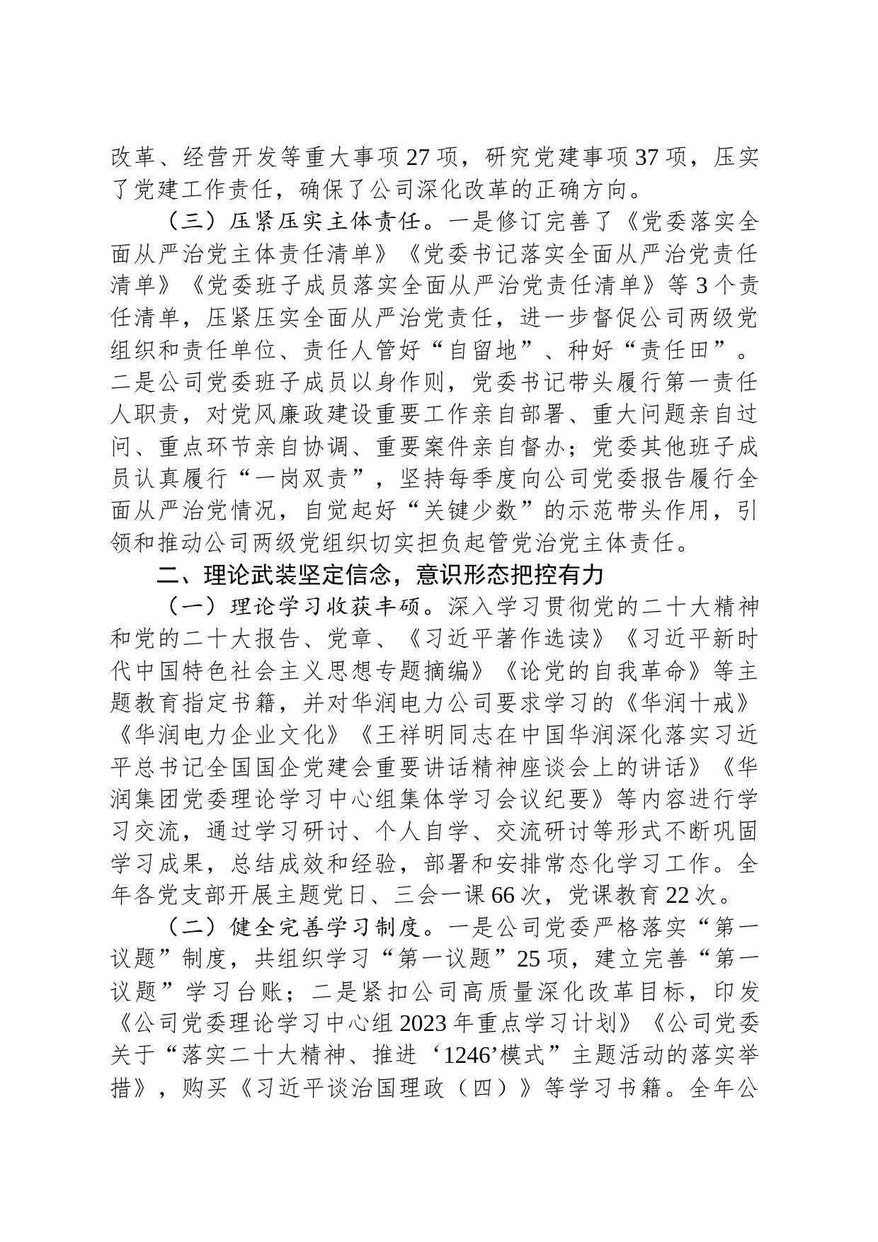 某国有企业2023年党委工作总结和2024年工作打算_第2页