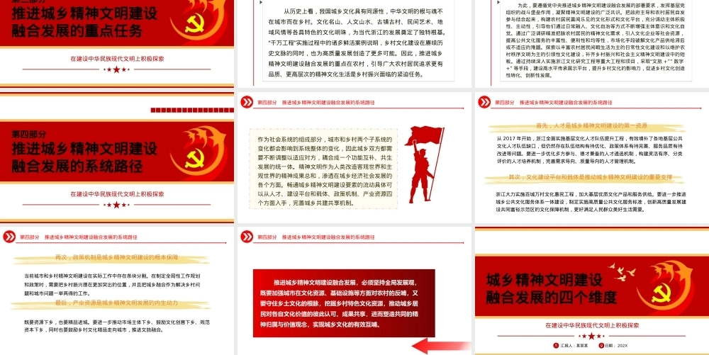城乡精神文明建设融合发展的四个维度ppt党课（20231114）