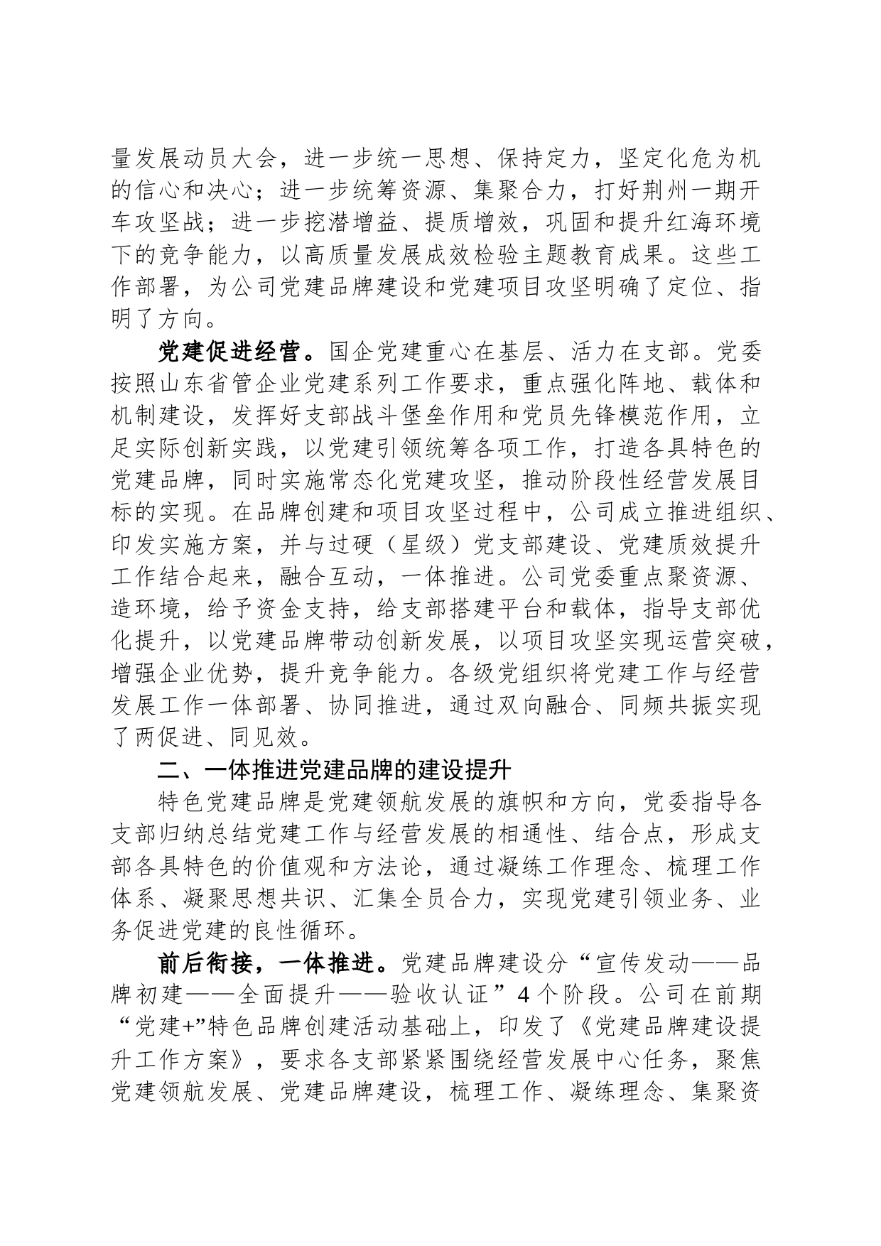 经验交流：党建领航发展， 红色赋能攻坚， 在同频共振中打造党建特色品牌_第2页